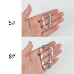50/100x 2″/3″ Aluminum Carabiner D Shape Spring Clip Key Hook Keychain Buckle
