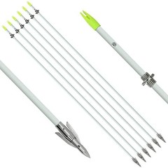 36″ Bowfishing Arrows 6/12PCS – Fiberglass Fishing Arrows with Broadhead for Sli