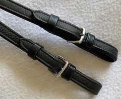 SCHOCKEMOHLE 54″ x 5/8″ (16mm) DuraSoft BLACK Leather GRIP Reins~NICE CONDITION