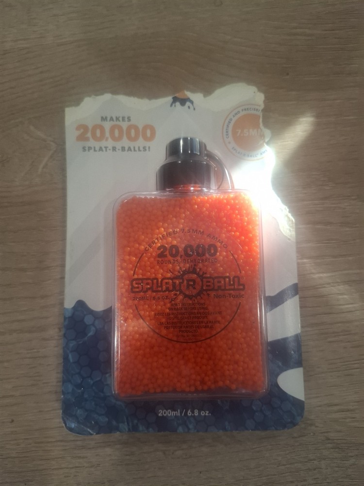 Splat-R-Ball 7.5mm Orange Ammo, 20,000 Rounds, Damaged Package