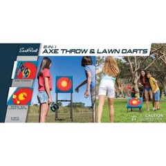 EastPoint Sports 2-in-1 Axe Throw & Lawn Darts Target Game Set 44 in