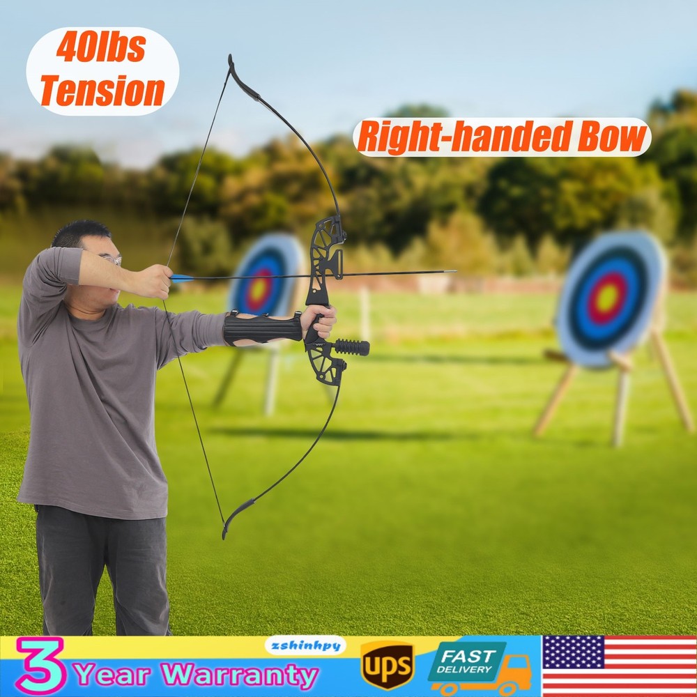 40LBS Recurve Bow Kit Takedown Recurve Bow Set Arrow Kit Right-handed Bow USA