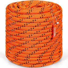 Double Braided Polyester Rope, 3/4 in X 220 Ft, 24 Strands, 20000 LBS Breaking S