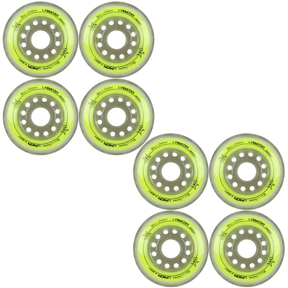 Labeda Inline Roller Hockey Skate Wheels Union Yellow 80mm SET OF 8