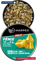 Harpex Airgun Pellets Fenix Gold .22 Caliber | .25 Caiber Pointed Head – Premium