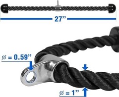 Yes4ALL Tricep Press Down Cable Machine Attachment Set, LAT Pulldown Attachment