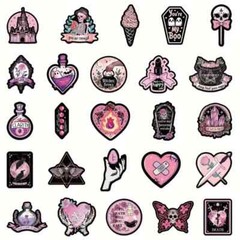 50 Pack of Cute Pink Gothic Stickers for Laptop/Water Bottle/Phone Case/Tumbler