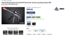 6mmProShop Barrett Licensed M99 Bolt Action Airsoft Sniper Rifle + Bipod only