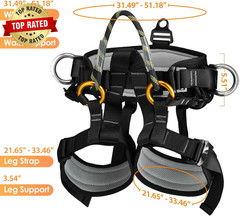 Climbing Belts, Thicken Professional Large Size Safety Seat Belts for Tree Climb