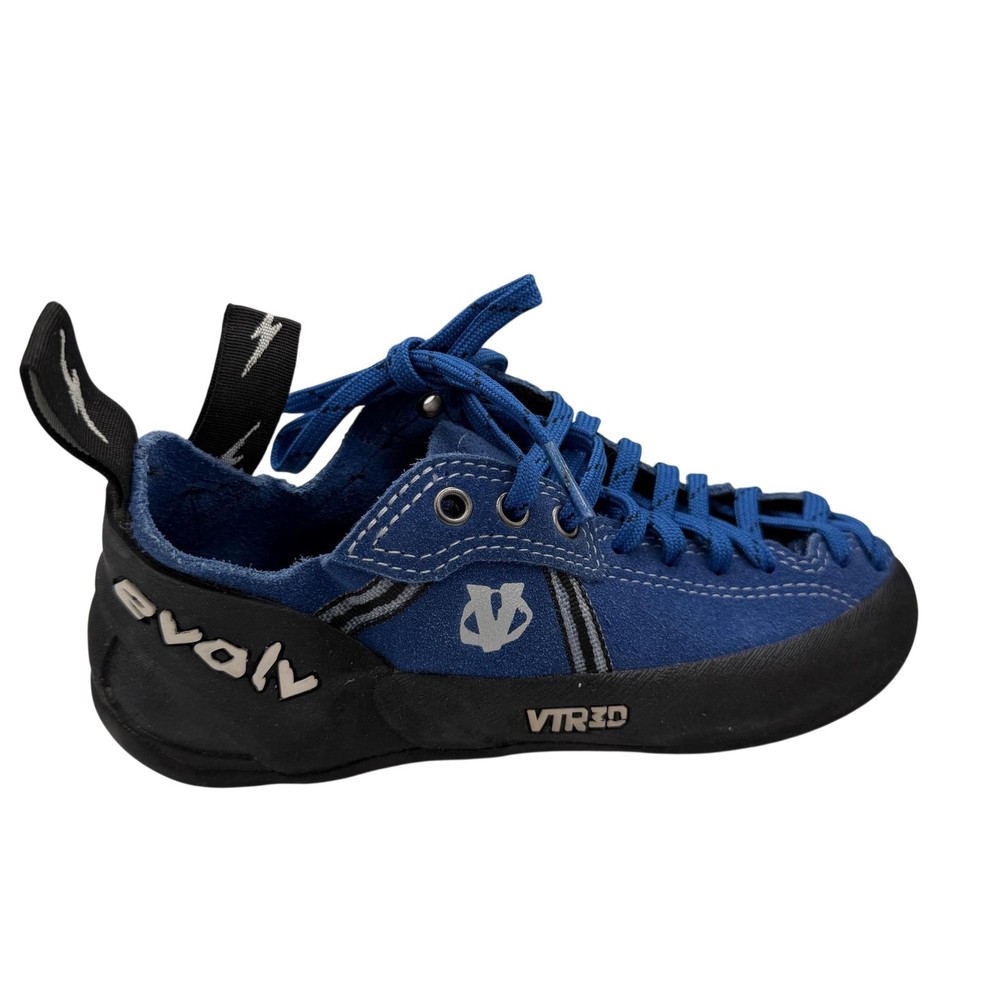 Evolv Climbing Shoes VTR3D Size 5 Blue Suede Lace Up TRAX USA Rubber Box