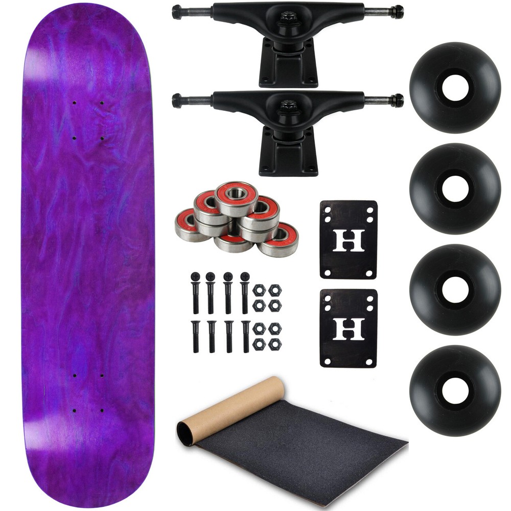 Moose Complete Skateboard Stain Purple 8.0″ With Black Trucks and Black Wheels