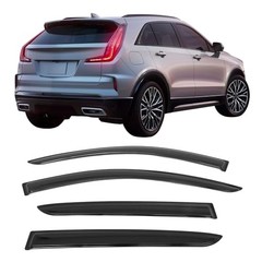 Tape on Window Visors Compatible with 2019-2025 Cadillac XT4, Smoke/Tinted