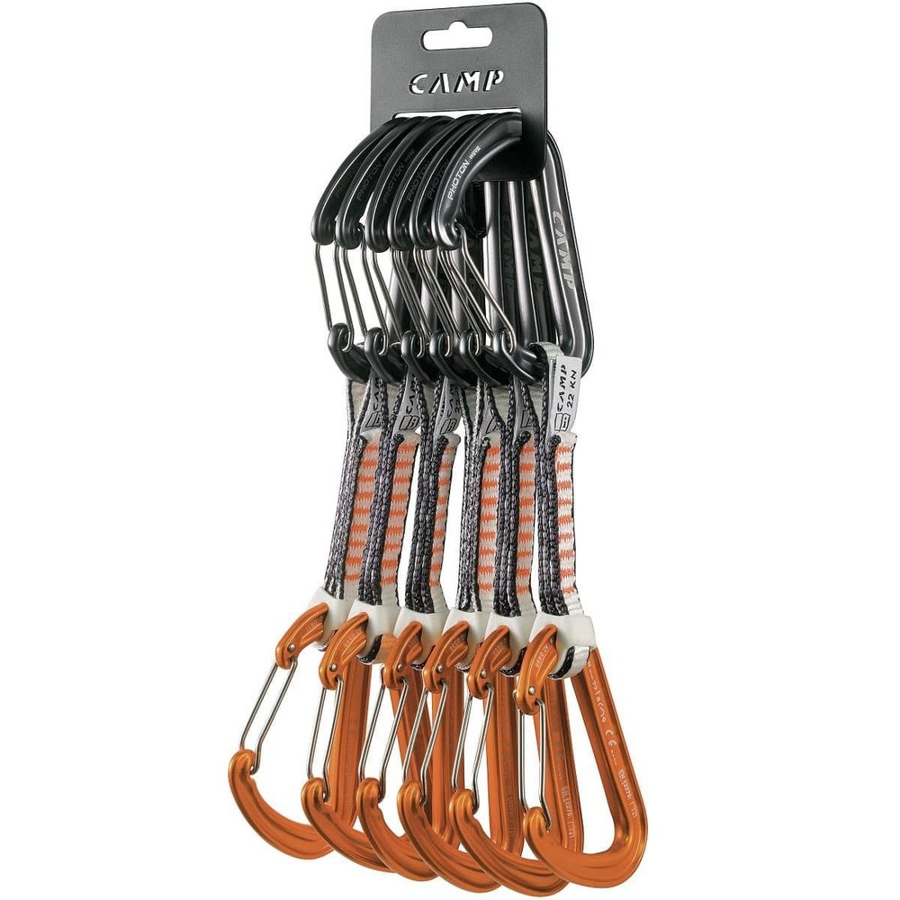 C.A.M.P. Set 6 Photon Wire Express KS Dyneema 6-Pack Quickdraw Carabiners