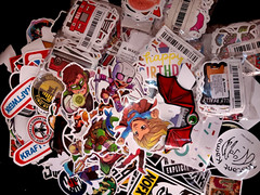 RANDOM FUNNY TOON/BAND/LAPTOP SKATEBOARD GRAPHIC MATTE/GLOSSY STICKER 5-PACK