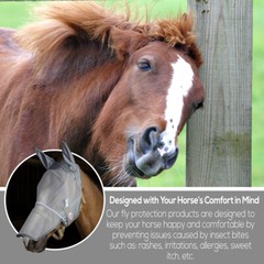 Derby UV-Blocker Premium Reflective Horse Fly Mask with Ears and Nose Cover
