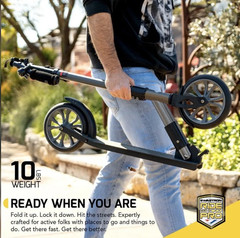 Grey Swagtron K8 Kick Scooter 99188-9 Foldable Lightweight, 220LB Capacity