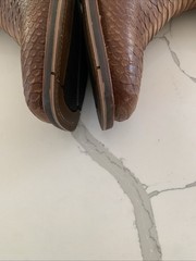 Men’s US 8M Dan Post Ka Python Print Leather Brown Western Cowboy Boots Preowned