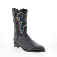 Dingo Gator DI-128 Mens Black Leather Slip On Cowboy Western Boots