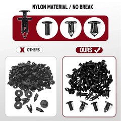 200Pcs Polaris Push Pins, UTV Nylon Fender Clips & Body Rivets with Tool, Compat