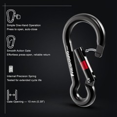 3inch 7kN-1575lbs Spring Snap Carabiners, Heavy Duty AL7075 Material-Lightweight