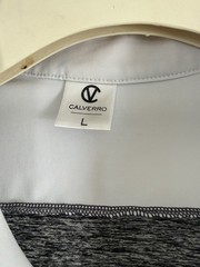 Calverro Riding Show Shirt Sunshirt Heather Grey White Size Large