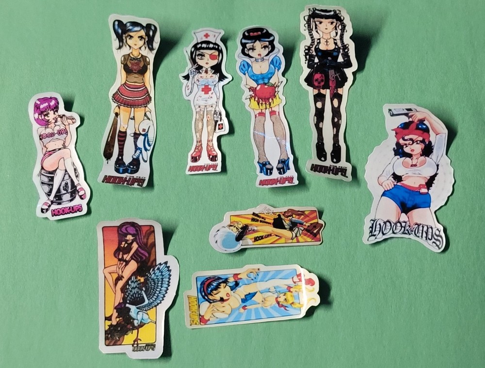 Hook-ups Inspired Girls Stickers Set 2.4 Surf Skate Vinyl Laminated Die-cut