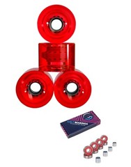 Cal 7 Skateboard Cruiser Clear RedColor 70mm 83a Wheel With Bearing