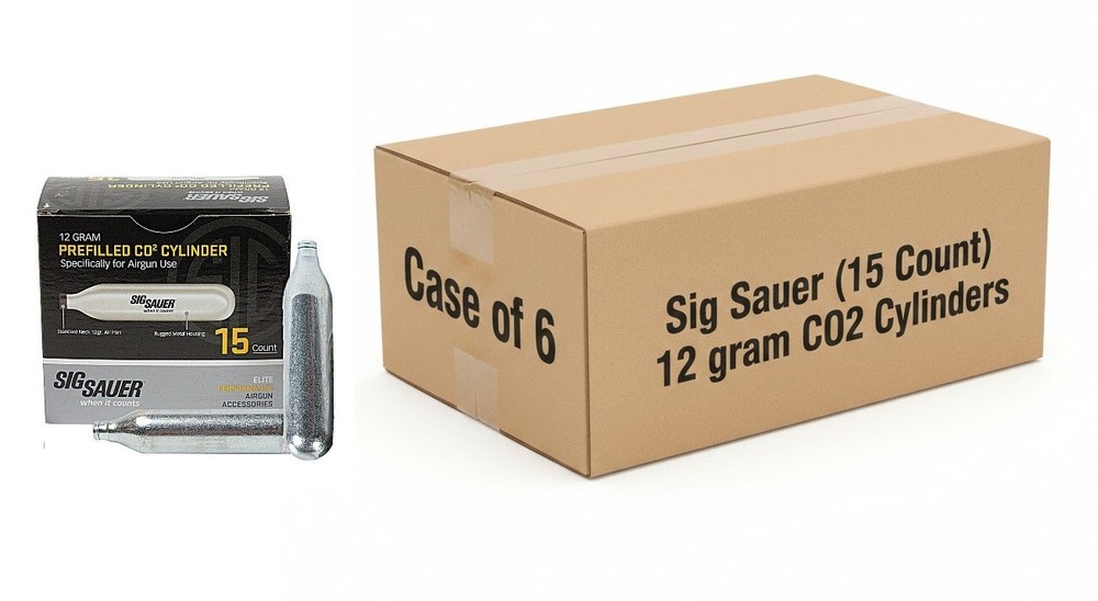 Case of 6 – Sig Sauer 12 Gram CO2 Cylinders (15 count) – Total 90 Wholesale Bulk