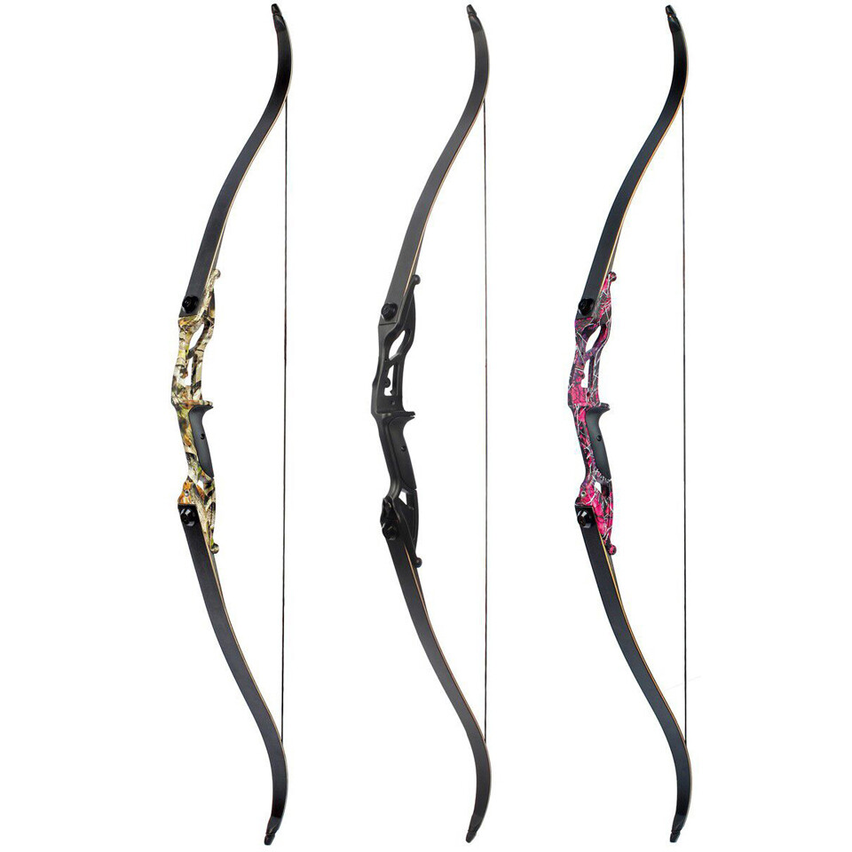 56» 30-50lbs Recurve Bow Hunting Bow Archery W/ 17» Riser Long Bow for Archery