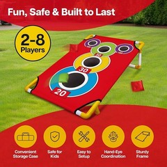 Versatile 21+ Game Cornhole Set with 8 Bean Bags – Perfect for Family Fun