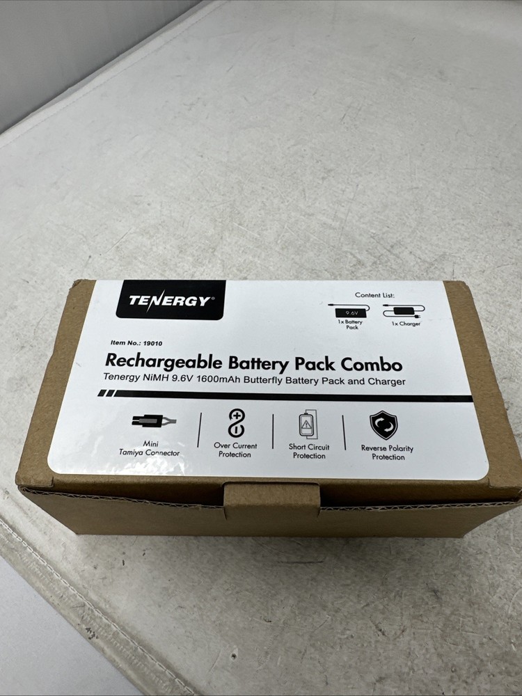 Tenergy 9.6V 1600mAh Butterfly NiMH Airsoft Battery Pack+8.4V-9.6V Smart Charger