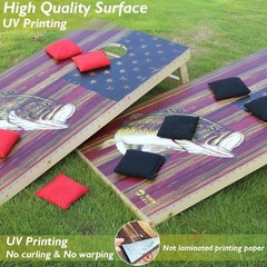 LED Cornhole Board Set 4×2 Waterproof Wood with RGB Lights & Bags