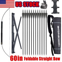 60″ Archery Foldable Bow Straight Bow Outdoor Portable Hunting Bow Right Hand US