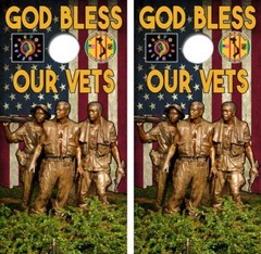 God Bless Vietnam Vets Cornhole Board Wrap LAMINATED Decals Vinyl Sticker #4700
