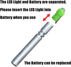 6PCS-LED Bobber Light Replacement Battery for Archery Nocks, Fishing (Green)