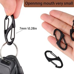 10-30xDual Wire Gate Snap Hook Mini Alloy Spring Carabiner Clip Keychain Outdoor