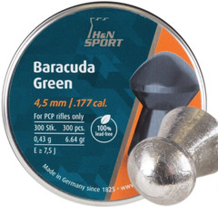 H&N Baracuda Green 300 Count 100% LEAD FREE 4.5mm .177 Caliber Pellets GERMANY