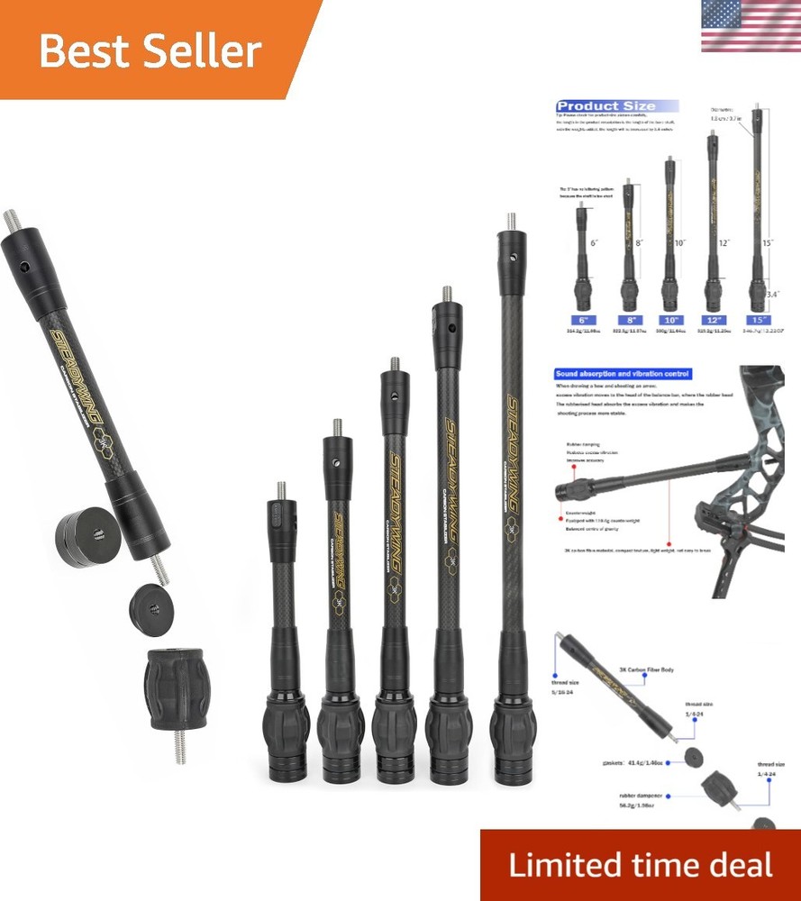 Bow Stabilizer for Compound Bow, Stabilizer Kit, 6″ 8″ 10″ 12″ 15″, Archery B…