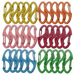30 Colored Stainless Steel Carabiner Clips, 1.6″ Double Sided Snap Hooks