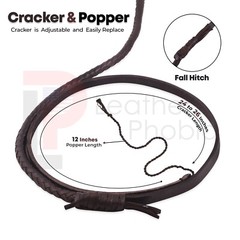 Kangaroo Hide Leather BULL WHIP 04 to 16 Feet Long 16 Plaits Indiana Jones Whip