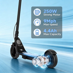 Ladped 250W Electric Scooter for Kids, Up to 9 MPH, 10 Miles E-Scooter Black