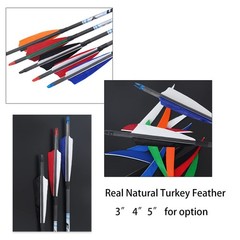 Zshjgjr 50Pcs 3 4 5 Shield Cut Archery Fletches Arrow Feathers Turkey Feather
