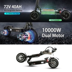 Foldable Dual Motor 14″ 10000W 50A Strong Power Electric Scooter Fast Speed Necg