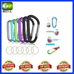 Multi-Color 3″ Aluminum Carabiners – 6 Durable Keychain Clips for Outdoor Use
