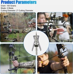 12pcs Rage Hypodermic Trypan 2 Blade 100 Grain Cut Dia Expandable broadheads