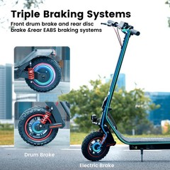 Adult Electric Scooter 800W Folding Commuter E-Scooter Fast Speed 37 Miles Range