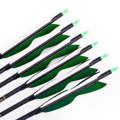31″ Carbon Hunting Arrows with 5″ Turkey Feathers, Pack of 12 | Spine 500, Ar…