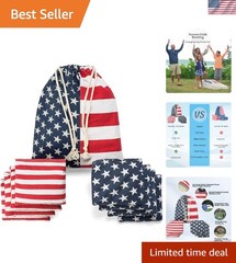 Regulation Cornhole Bean Bags: Professional American Flag Patriotic Outdoor B…