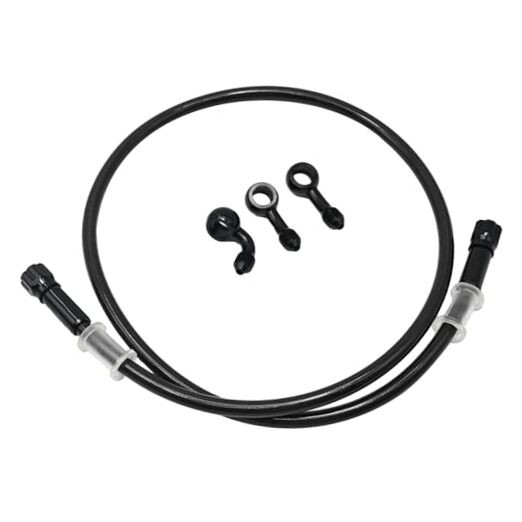 AN3 28 90 Degree M10 Aluminum Nylon Braided Motorcycle Brake Hose 60cm/23.6″