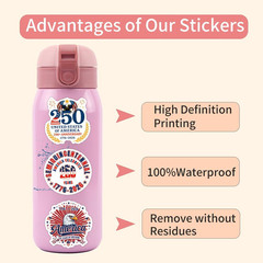 112 PCS United States 250th Anniversary Stickers, 1.97-3.15 inches,